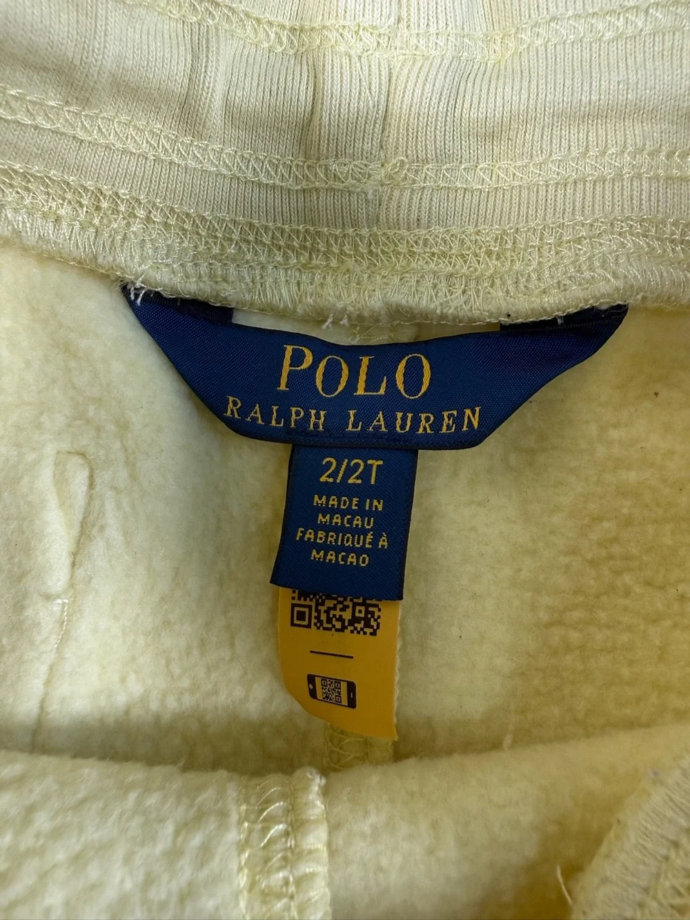 POLO‎ RALPH LAUREN Yellow Big Pony Logo Fleece Shorts 2T Toddler Lounge Shorts